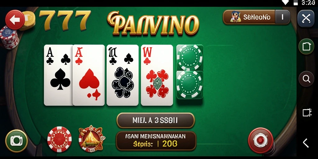 Screenshot gameplay A7777 yang menampilkan suasana permainan Domino.