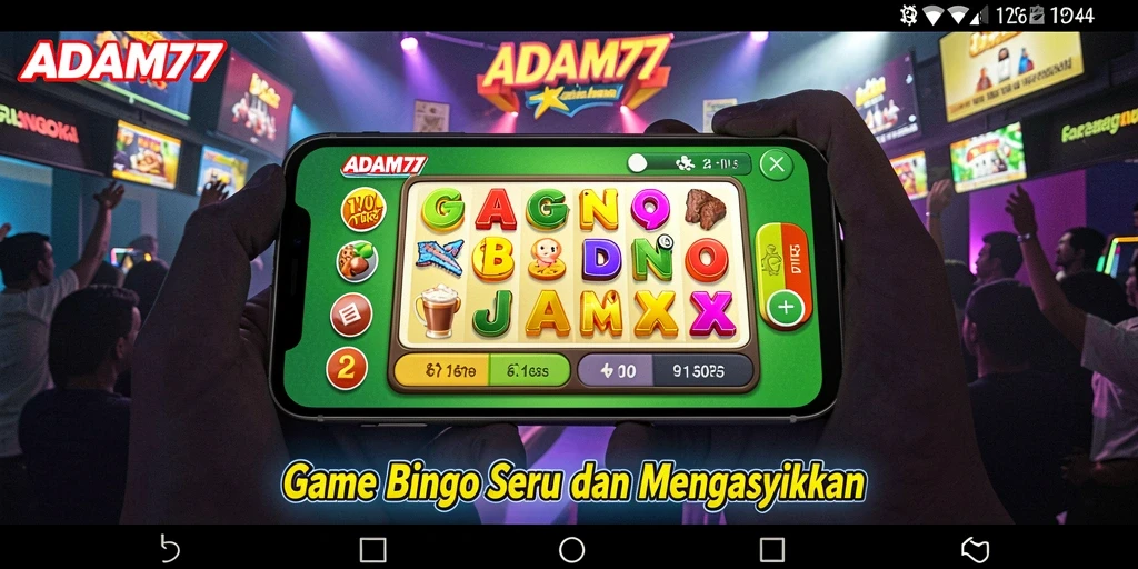 Screenshot utama ADAM77 menampilkan gameplay Bingo yang mendebarkan.