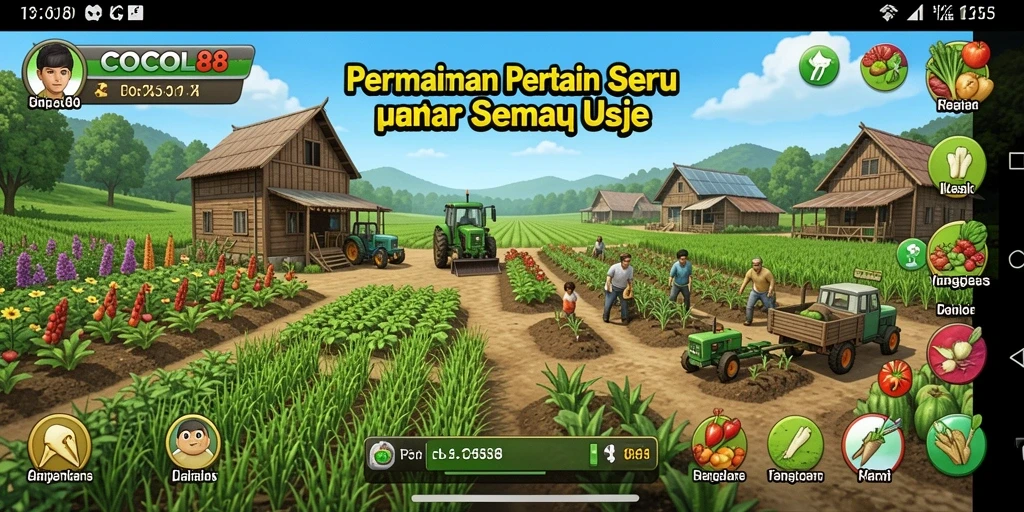 Tampilan screenshot <strong>COCOL88</strong> yang menunjukkan pengalaman pertanian yang mengasyikkan.