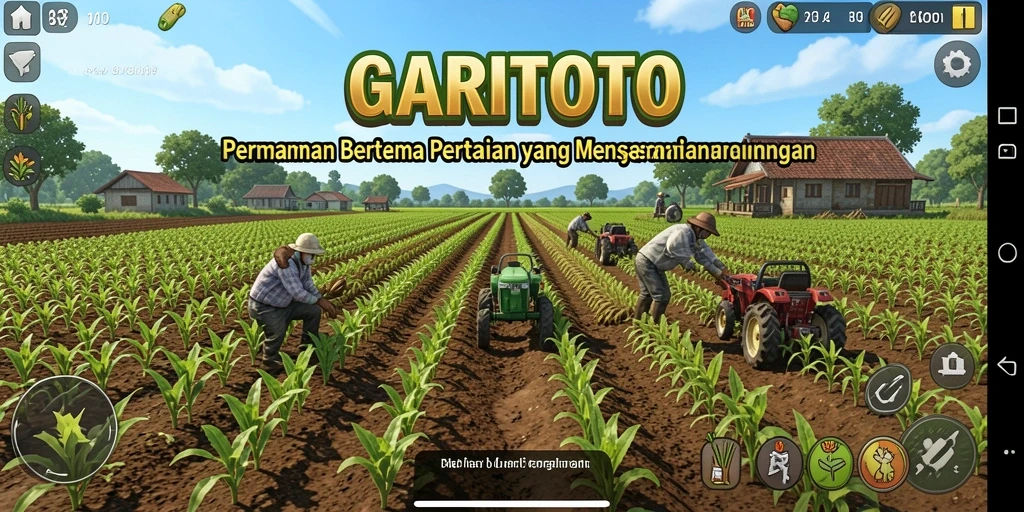Screenshot GARITOTO menampilkan aktivitas pertanian yang seru dan interaktif.