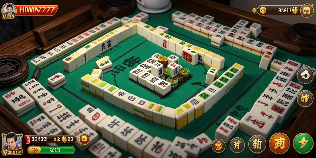 Screenshot gameplay HIWIN777 yang menampilkan momen mendebarkan permainan Mahjong.