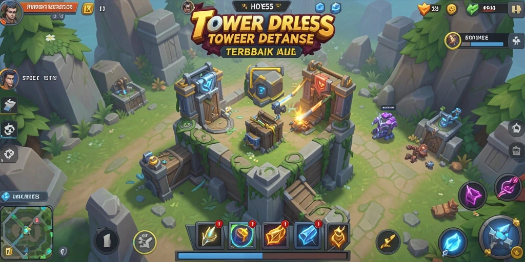 Tampilan gameplay seru dan strategis dari HOYE55 Tower Defense.