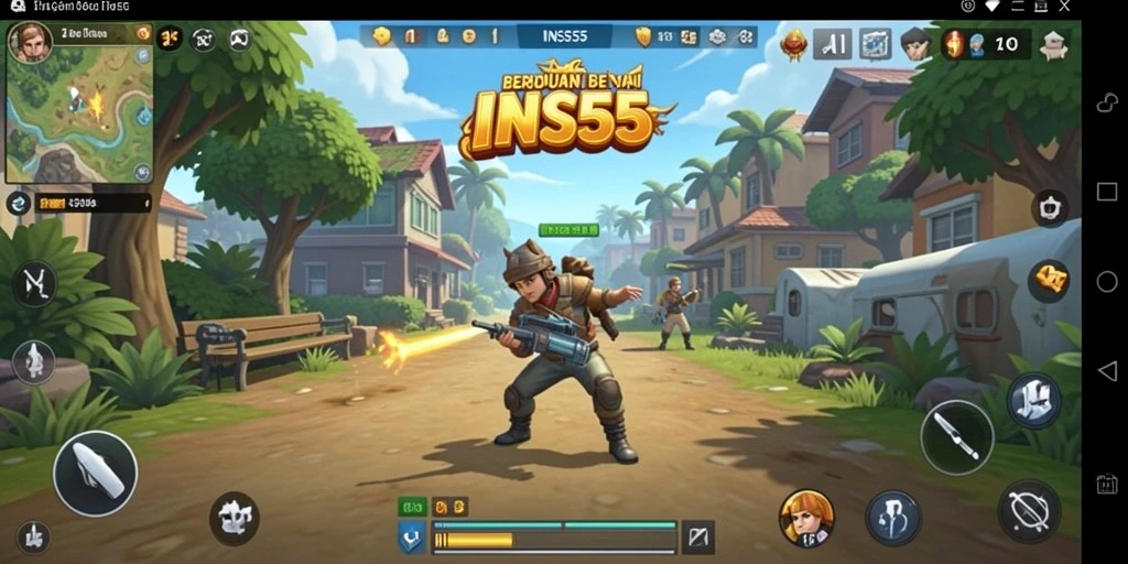 Tampilan menarik dari gameplay INS55 dengan karakter ceria.