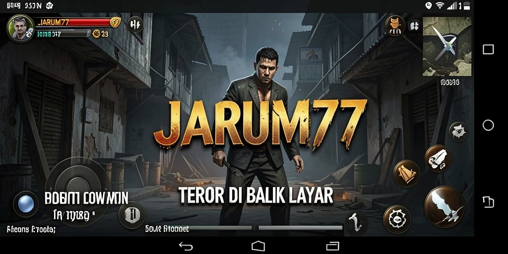 Tangkapan layar menunjukkan suasana menyeramkan dalam game JARUM77.