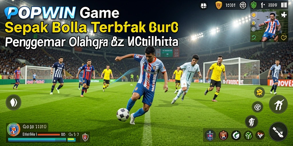 Tampilan menarik gameplay sepak bola di POPWIN, penuh aksi dan strategi.