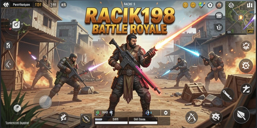 Tampilan gameplay <strong>RACIK198</strong> yang menegangkan di lapangan pertempuran.