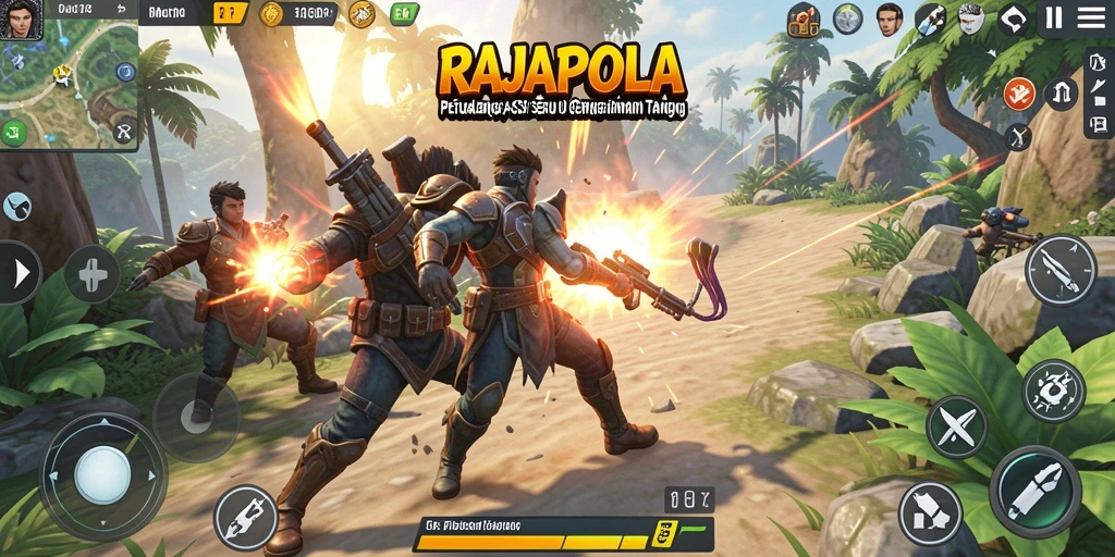 Tampilan aksi seru dalam gameplay RAJAPOLA yang menegangkan.