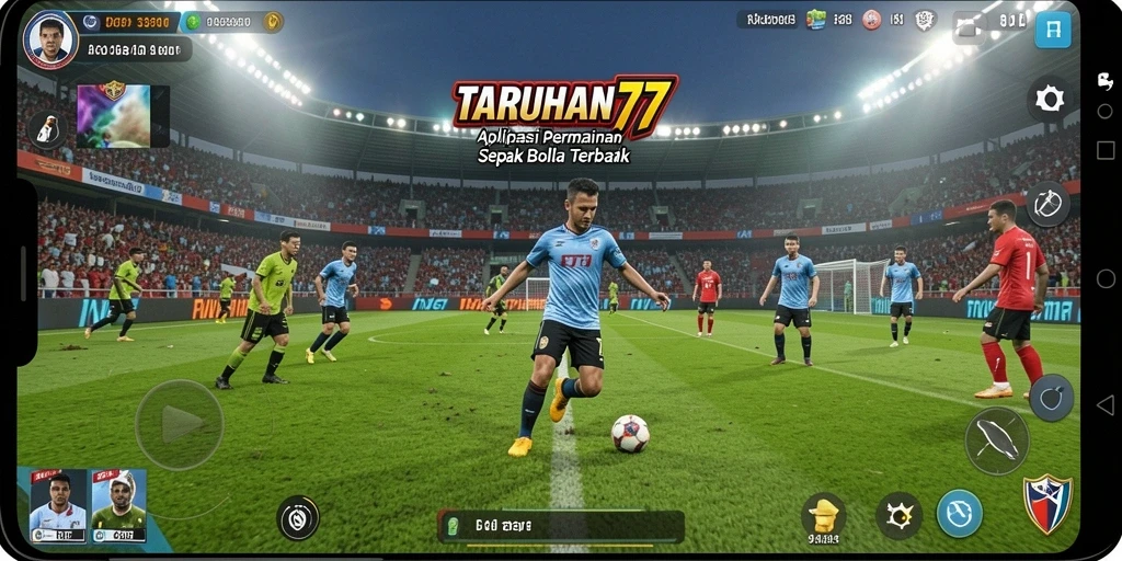 Tampilan menarik dari gameplay taruhan sepak bola di TARUHAN77.