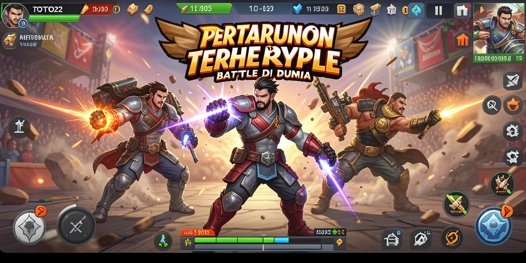 Screenshot gameplay TOTO22 menampilkan aksi seru dalam pertarungan Battle Royale.