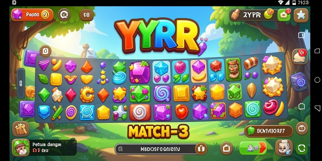 Tangkapan layar gameplay YYRR yang menampilkan keseruan mencocokkan item.
