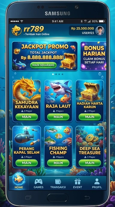 Tampilan utama aplikasi rr789 dengan berbagai pilihan APK.